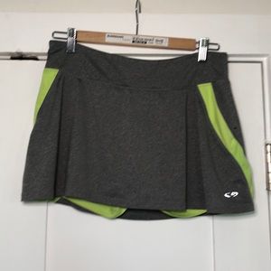 Gray and green Reebok tennis skirt